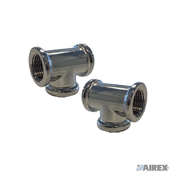 Raccordo in ottone cromato a T