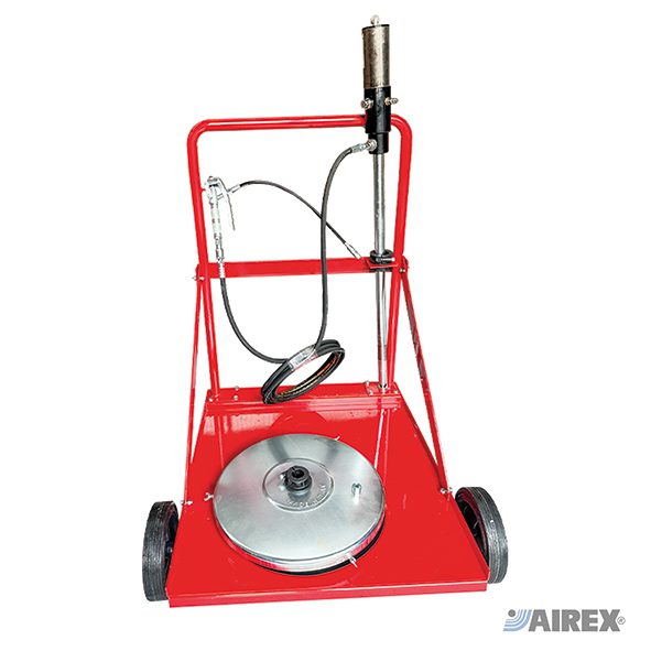 Aeropulsometri per grasso con carrello e coperchio per fusti 180-200KG